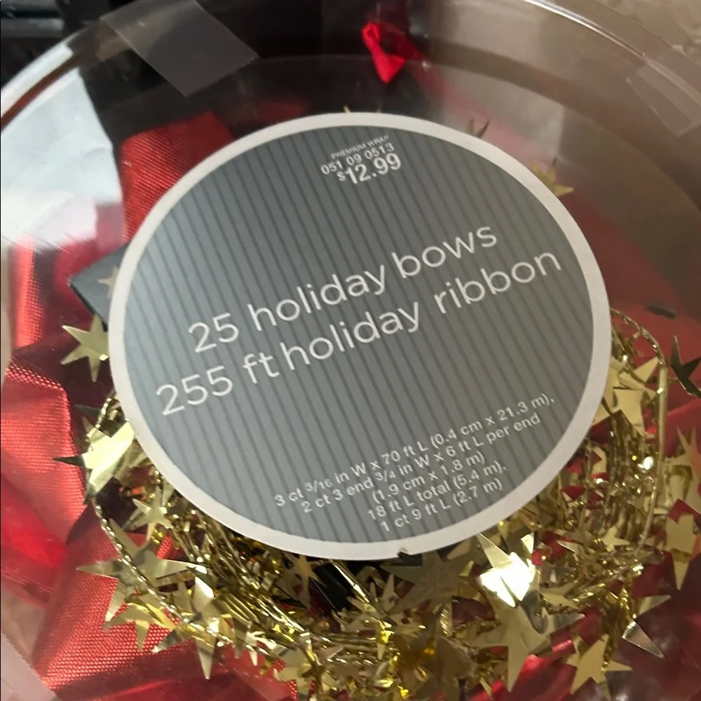 Target Holiday Glass Dispenser with Red, Green, and Gold Bows